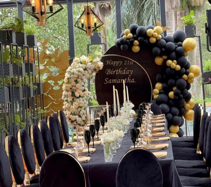 Elegant Black And Gold Party Decor